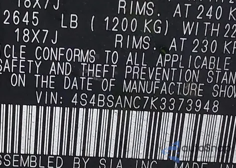 2019 Subaru Outback 2.5I Limited from USA, damaged, VIN 4S4BSANC7K3373948